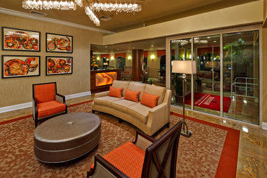 Inspiration for a mid-sized transitional granite floor foyer remodel in Philadelphia with beige walls