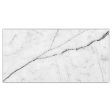 White Carrara Polished 3x6 Marble Tile