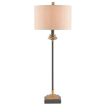 6334 Pinegrove Table Lamp, Antique Brass and Black
