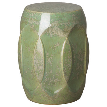 Ellipse Green Speckle Ceramic Indoor/Outdoor Garden Stool