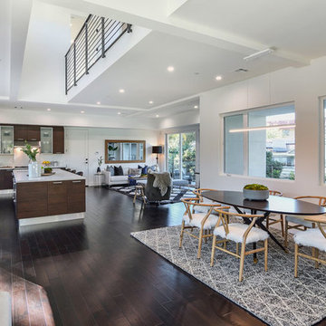 Ultra Modern Dark Brown Melamine Kitchen in Fullerton