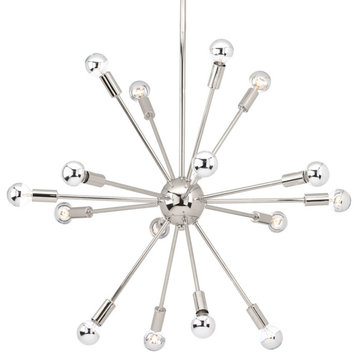 Ion 16 Light Chandelier in Polished Nickel