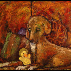 Dog With Duck - Paintings