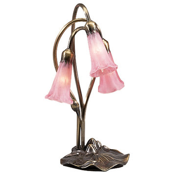 Meyda Lighting 14728 16"H Pink Pond Lily 3 LT Accent Lamp