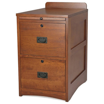 Crafters and Weavers Arts and Crafts 2-Drawer Wood File Cabinet in Cherry
