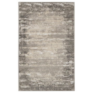 Nourison Cyrus 2'6" x 4' Ivory Grey Modern Indoor Area Rug