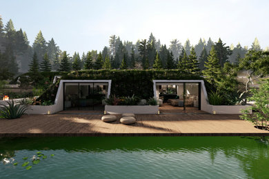 Mid-sized modern exterior home idea