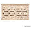 Harvi White Solid Wood 4 Drawer Long Buffet Sideboard Cabinet