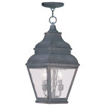 Livex Lighting - Livex Lighting 2604-61 Exeter - 2 Light Outdoor Pendant Lantern in Exeter Style - Finished in charcoal with clear water glass, thisExeter 2 Light Outdo Charcoal Clear WaterUL: Suitable for damp locations Energy Star Qualified: n/a ADA Certified: n/a  *Number of Lights: 2-*Wattage:60w Candelabra Base bulb(s) *Bulb Included:No *Bulb Type:Candelabra Base *Finish Type:Charcoal