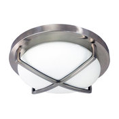 Homeselects 16" 'X'-Light Flush Mount With Alabaster Glass Globe