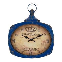 Galina 40546 Analog Wall Clock in Aged Blue Finish - Wall Clocks