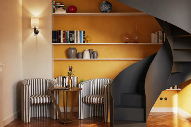Example of an eclectic staircase design in Milan