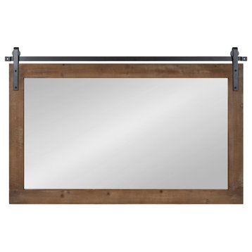 Cates Rustic Wall Mirror, Rustic Brown 40x26