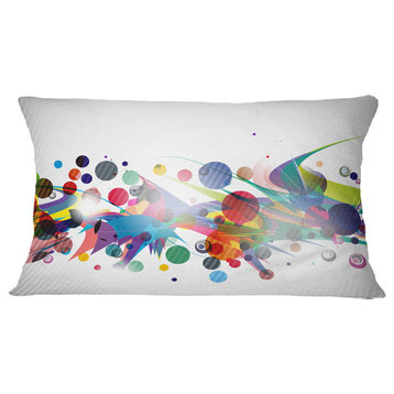Colorful Circles And Shapes Abstract Throw Pillow, 12"x20"