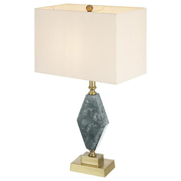 Anita 1 Light Table Lamp, Green and Gold With White