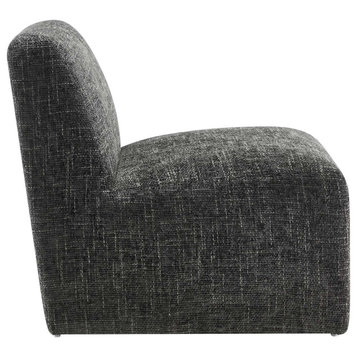 Amita Chenille Upholstered Accent Chair - Carbon Black