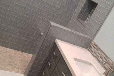 Glass tile shower