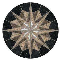 Oshkosh Designs - Libra Stone & Metal Medallion, 45.5" Unmounted, 3/8" Thick - Floor Medallions And Inlays