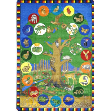 Kid Essentials, Geography And Environment Tree Of Life Rug, Multicolored