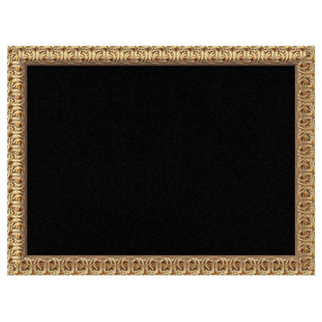 Framed Black Cork Board, Florentine Gold, Outer Size 32x24