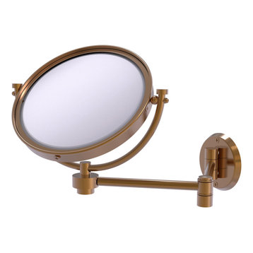 8" Wall-Mount Extending Make-Up Mirror 3X Magnification, Brushed Bronze