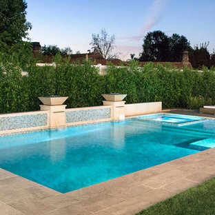 ロサンゼルスの中サイズの長方形ミッドセンチュリースタイルのおしゃれなプール (コンクリート板舗装	) の写真