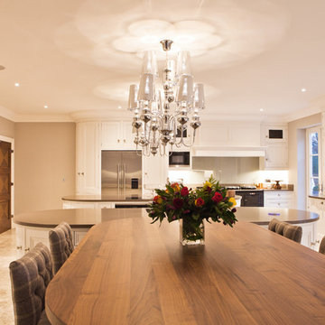 Beautiful Handmade Kitchen And Dining Room In A Combination Of Painted & Walnut
