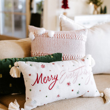 Festive Holiday Throw Pillow Collection styled by Camille Styles