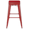 Kai Commercial Grade 30"H Metal Counter Stool, Red/Red