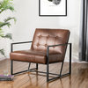 29.25"H PU Leather Tufted Accent Chair, Brown