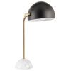 Lumisource Bello Table Lamp, White Marble, Gold Metal Frame, Black Shade