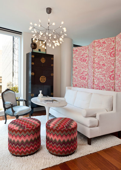 Transitional Living Room by Hyde Evans Design