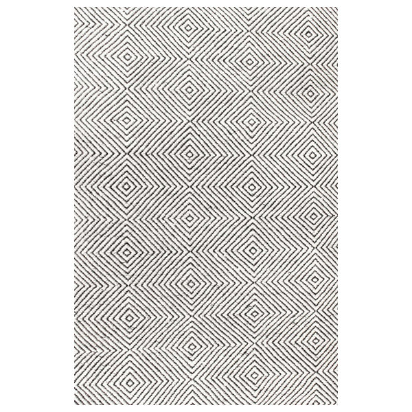 Hand-Tufted Trellis Rug, Ivory, 5'x8'