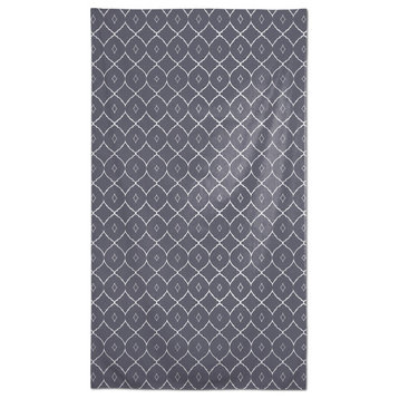 Dark Gray Geo Pattern 58 x 102 Outdoor Tablecloth