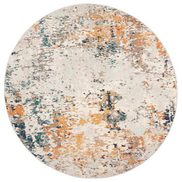 Safavieh Madison Mad453A Organic Abstract Rug, Gray and Beige, 12'0"x12'0" Round