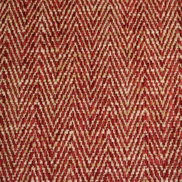 Shelby Textured Small Scale Chevron Pattern Upholstery Fabric, Henna