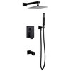 Dyconn Faucet Talise SS312A-BLK Wall Mounted 3-Setting Shower Faucet System