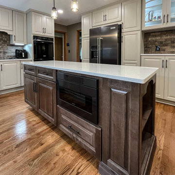 Two Tone White and Wood Kitchen