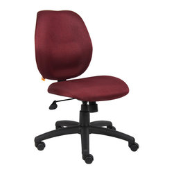 Burgundy Mid Back Fabric Office Chair - Office Chairs