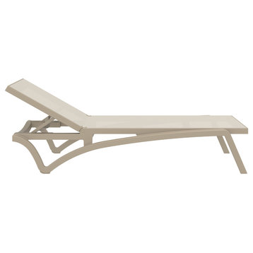 Compamia Pacific Sling Chaise Lounges, Taupe Frame/Taupe Sling