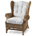 Rivièra Maison - Cushioned Rattan Wing Chair | Rivièra Maison Nicolas, Chair - The Nicolas Wing Chair and footstool are a trusted classic. The Rustic Rattan gets its gray color in a natural way.