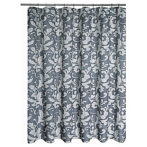 180 x 180 cm CPE Casting Flowers Shower Curtain with 8 rings