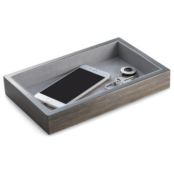 Lacquered  "Ash" Wood Open Face Valet Tray