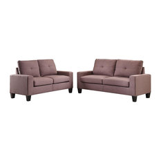 ACME Platinum II Sofa and Loveseat, Chocolate Linen
