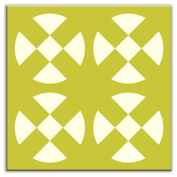 4.25"x4.25" Folksy Love Satin Decorative Tile, Hot Plates Avocado