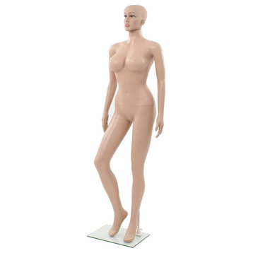 Vidaxl Female Mannequin With Glass Base Beige 70.9, 142930