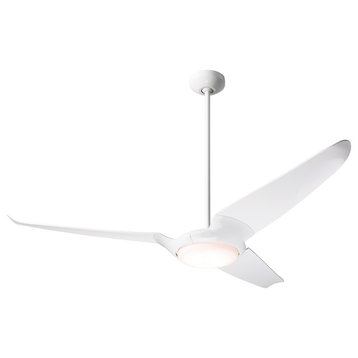 IC/Air 3 Blade 20W LED Fan, Gloss White, 56" White Blades