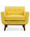 Isaiah Mid-Century Low-Back Accent Arm Chair, Yellow