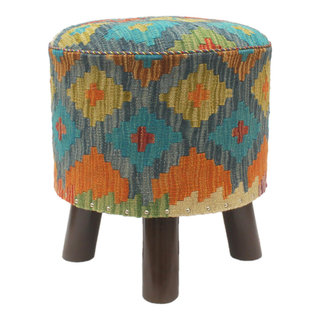 Boho Ottoman Foot Stool Bohemian Small Footstool 