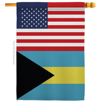 Bahamas US Friendship of the World Nationality House Flag
